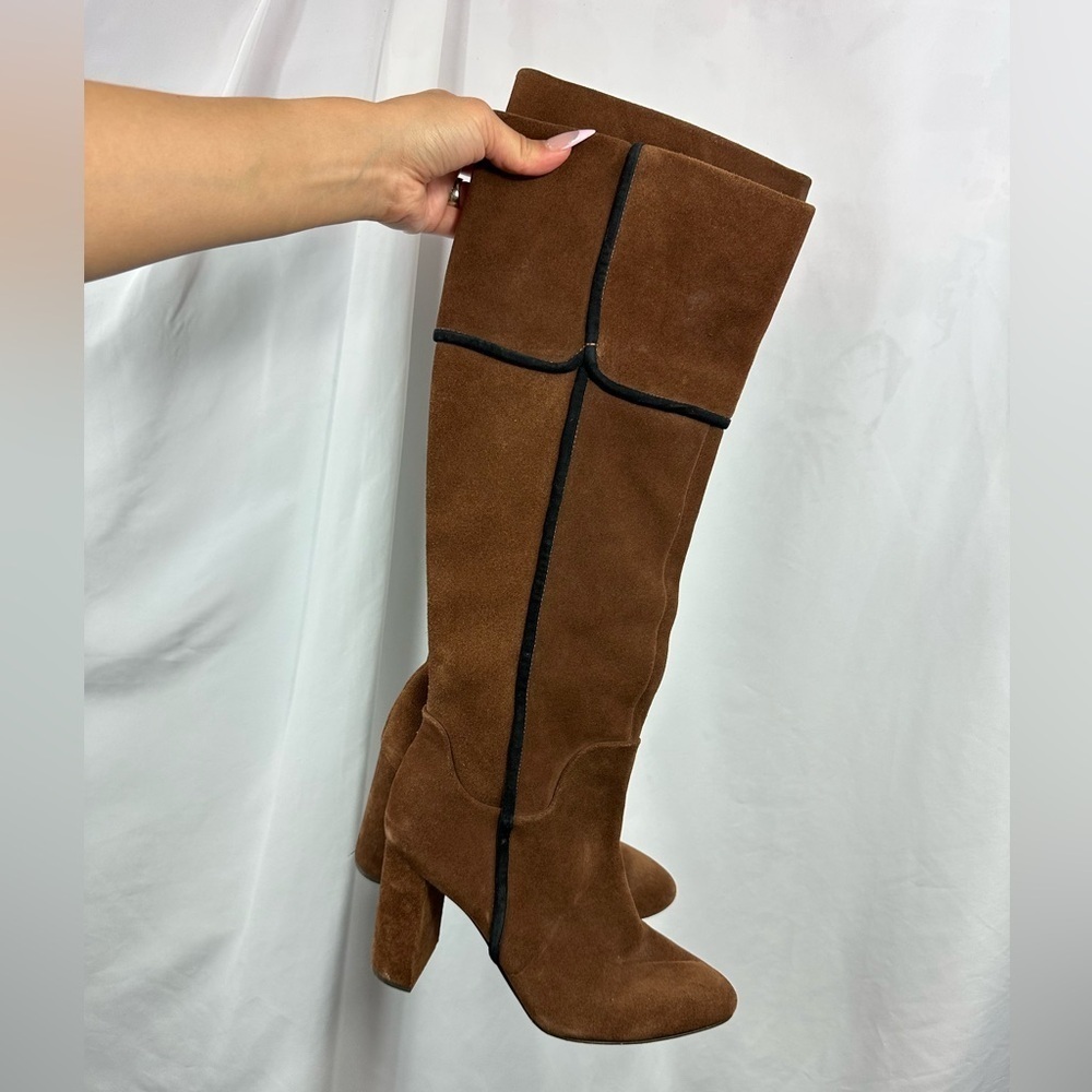 AD & Daughters Theodora brown suede boots with black lining size 7.5